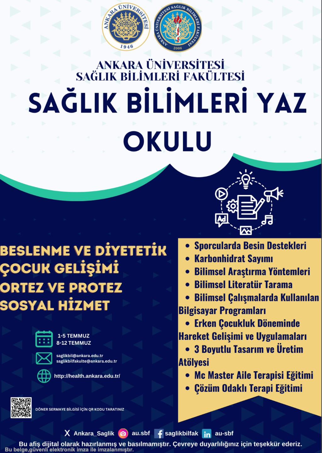 "Sağlık Bilimleri Yaz Okulu" ve " Yaz Sağlık Bilimleri Okulu"